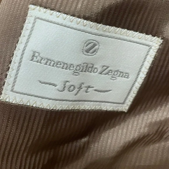 Ermenegildo Zegna Men's IT 54/ US 44‎ Brown Pinstripe Wool Linen Mohair Blazer
